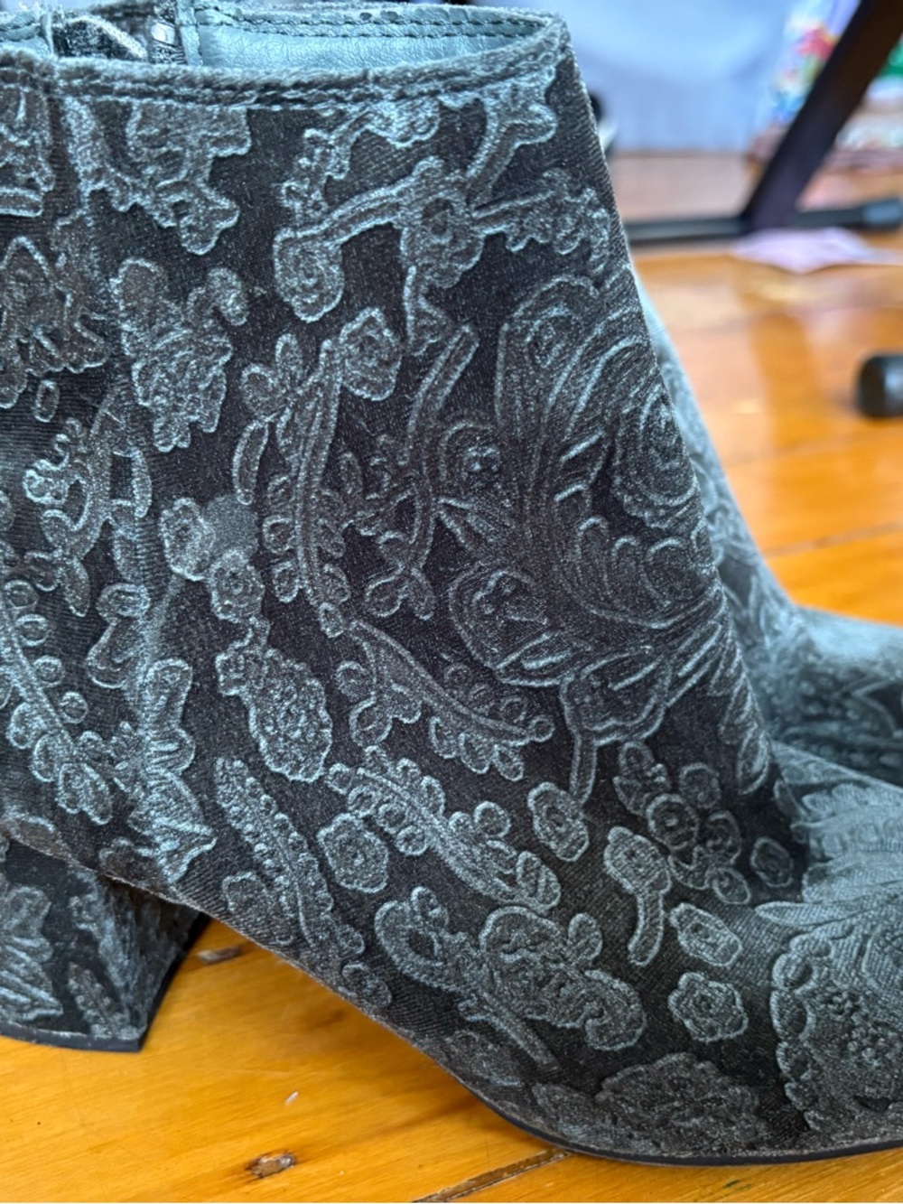 Zigi Soho Black Velvet Paisley Ankle Boots